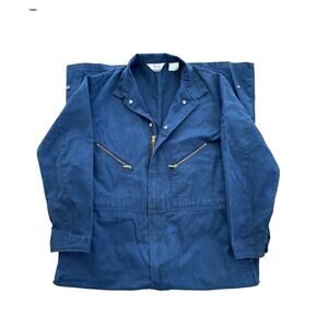 Vintage WALLS Zero Zone Farm Mechanic One Piece Suit Blue zip Mens 46 Short